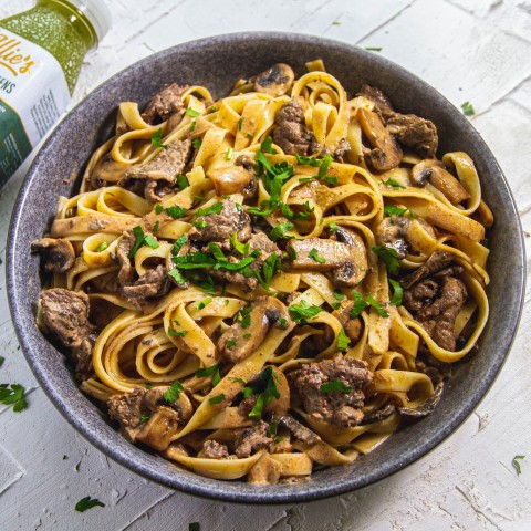 Creamy Beef Mushroom Fettuccine