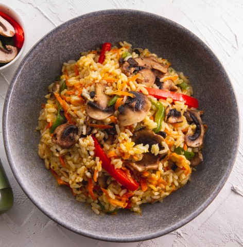 Bell Pepper Mushroom Risotto