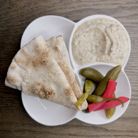 Babaganoush, Pickles & Bread